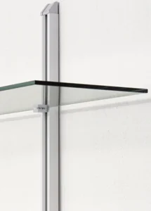 Regalsystem – in Aluminium eloxiert mit Floatglas-Tablar