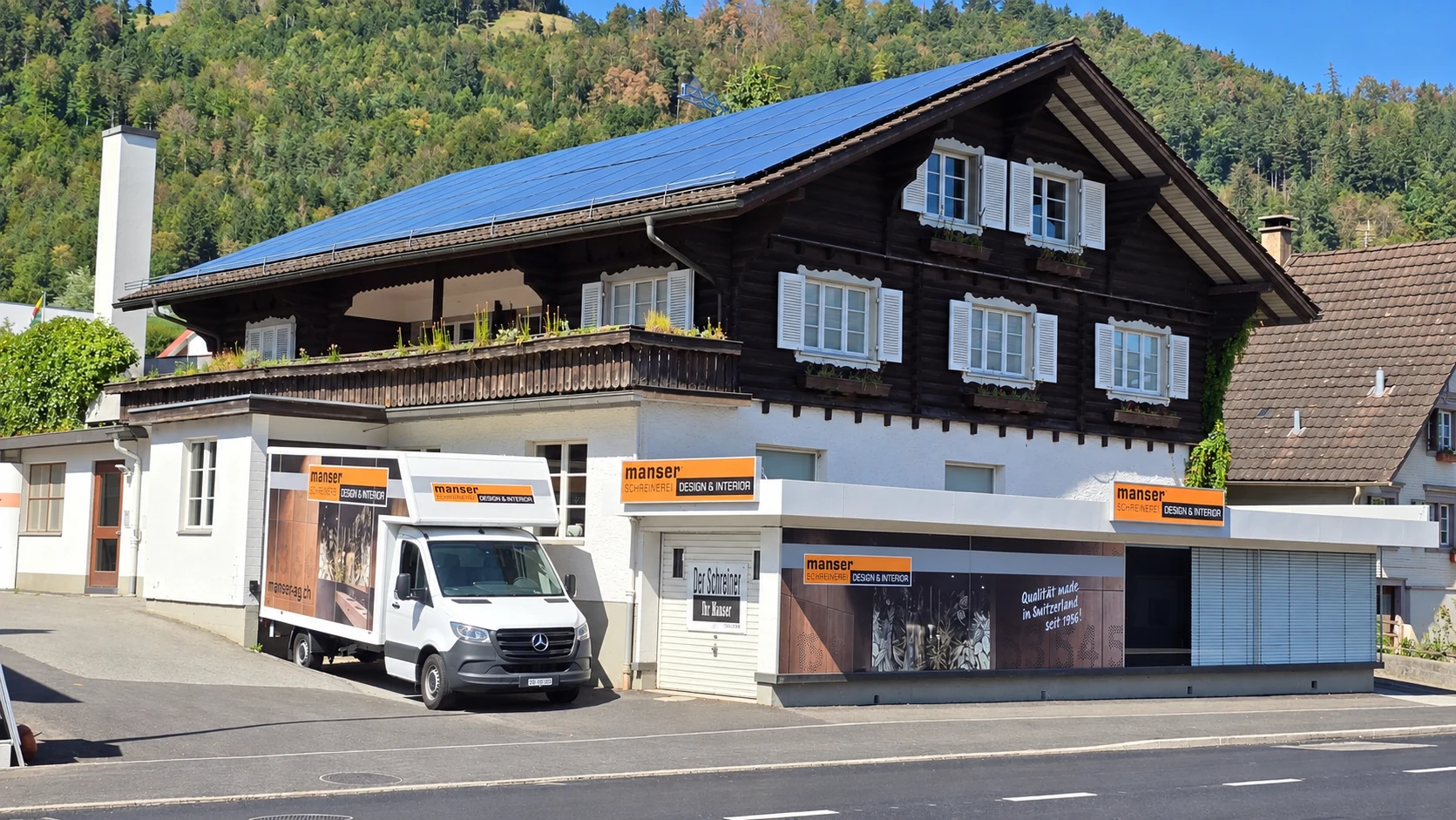 Werkstatt und Firmensitz der Benno Manser AG an der Hauptstrasse in Balgach